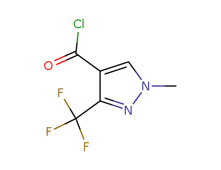 Molecular Structure of 126674-98-4 (1-METHYL-3-(TRIFLUOROMETHYL)-1H-PYRAZOLE-4-CARBONYL CHLORIDE)