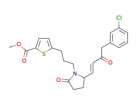 5-(3-{2R-[4-(3-chloro-phenyl)-3-oxo-but-1-enyl]-5-oxo-pyrrolidin-1-yl}-propyl)-thiophene-2-carboxylic acid methyl ester