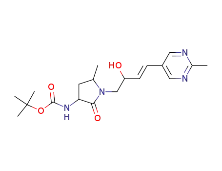 {1-[2-Hydroxy-4-(2-methyl-pyrimidin-5-yl)-but-3-enyl]-5(R)-methyl-2-oxo-pyrrolidin-3(S)-yl}-carbamic Acid Tert-butyl Ester