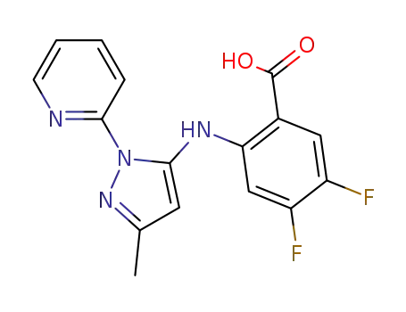 4,5-difluoro-2-[[3-methyl-1-(2-pyridinyl)-1H-pyrazol-5-yl]amino]benzoic acid