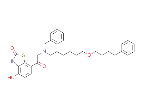 Molecular Structure of 662111-44-6 (2(3H)-Benzothiazolone,
4-hydroxy-7-[[[6-(4-phenylbutoxy)hexyl](phenylmethyl)amino]acetyl]-)