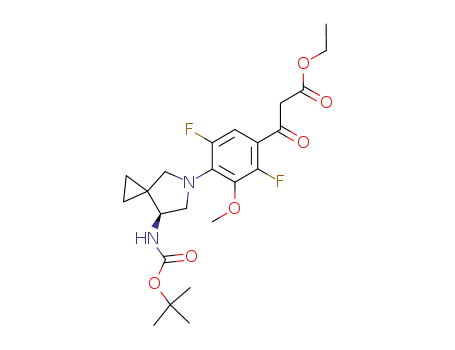 ethyl 4-[7-(S)-tert-butoxycarbonylamino-5-azaspiro[2.4]hept-5-yl]-2,5-difluoro-3-methoxybenzoylacetate