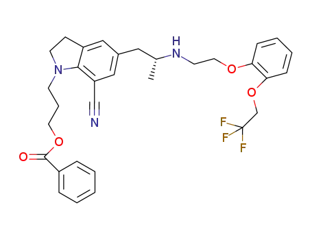 2,3-dihydro-1-[3-(benzoyloxy)propyl]-5-[(2R)-2-[[2-[(2,2,2-trifluoroethoxy)phenoxy]ethyl]amino]propyl]-1H-indole-7-carbonitrile