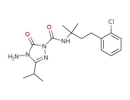 4-amino-3-isopropyl-1-[2-methyl-4-(2-chlorophenyl)-but-2-yl-aminocarbonyl]-1,2,4-triazolin-5-one