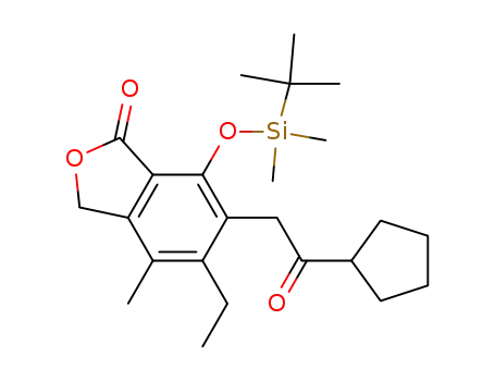 Cyclopentyl (4-t-butyldimethylsilyloxy-1,3-dihydro-6-ethyl-7-methyl-3-oxoisobenzofuran-5-yl methyl)methanone