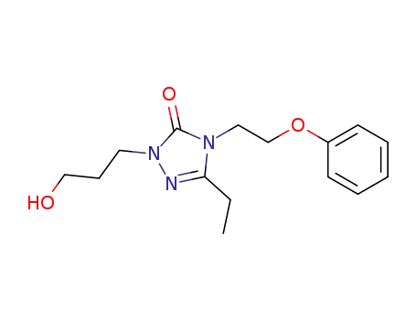 Molecular Structure of 95884-50-7 (3H-1,2,4-Triazol-3-one,
5-ethyl-2,4-dihydro-2-(3-hydroxypropyl)-4-(2-phenoxyethyl)-)