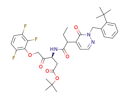 (S)-3-{2-[2-(2-tert-butyl-benzyl)-3-oxo-2,3-dihydro-pyridazin-4-yl]-butyrylamino}-4-oxo-5-(2,3,6-trifluoro-phenoxy)-pentanoic acid tert-butyl ester