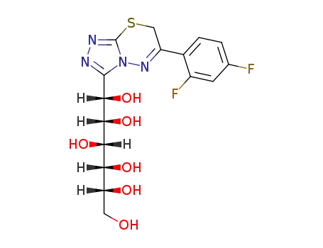 6-(2,4-difluorophenyl)-3-(D-glucoheptonic-hexitol-1-yl)-7H-1,2,4-triazolo[3,4-b][1,3,4]thiadiazine