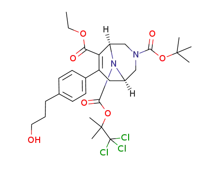 (rac)-(1RS,5SR)-7-[4-(3-hydroxy-propyl)-phenyl]-3,9-diaza-bicyclo[3.3.1]non-6-ene-3,6,9-tricarboxylic acid 3-tert-butyl ester 6-ethyl ester 9-(2,2,2-trichloro-1,1-dimethyl-ethyl) ester