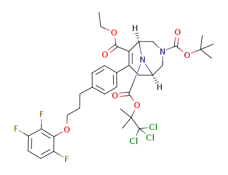 (rac)-(1RS,5SR)-7-{4-[3-(2,3,6-trifluoro-phenoxy)-propyl]-phenyl}-3,9-diaza-bicyclo[3.3.1]non-6-ene-3,6,9-tricarboxylic acid 3-tert-butyl ester 6-ethyl ester 9-(2,2,2-trichloro-1,1-dimethyl-ethyl) ester