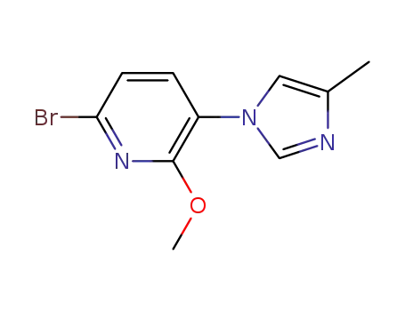 Molecular Structure of 1123194-98-8 (6-Bromo-2-methoxy-3-(4-methyl-1H-imidazol-1-yl)pyridine)