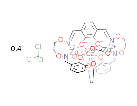 [(O2C6H2(CHNOCH2CH2ONCHC6H3(O)OCH2CH2)2)Zn2Ca(μ-acetato)2]*0.4(chloroform)