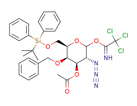 O-(3-O-acetyl-2-azido-4-O-benzyl-6-O-tert-butyl-diphenylsilyl-2-deoxy-D-galactopyranosyl) trichloroacetimidate