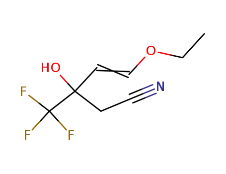 Molecular Structure of 917806-22-5 (4-Pentenenitrile, 5-ethoxy-3-hydroxy-3-(trifluoromethyl)-)