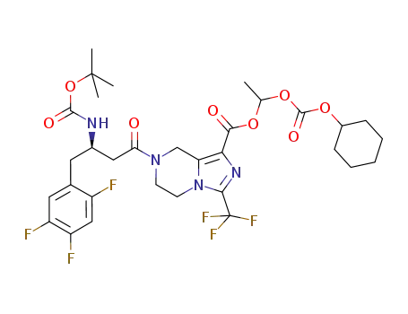 (R)-7-[3-amino-4-(2,4,5-trifluorophenyl)butyryl]-3-trifluoromethyl-5,6,7,8-tetrahydroimidazo[1,5-a]pyrazine-1-carboxylic acid (1-cyclohexyloxycarbonyloxy) ethyl ester
