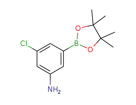 Molecular Structure of 1269233-11-5 (3-chloro-5-(4,4,5,5-tetramethyl-1,3,2-dioxaborolan-2-yl)aniline)