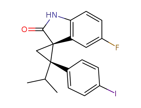 (1RS,2RS)-5'-fluoro-2-(4-iodophenyl)-2-isopropylspiro[cyclopropane-1,3'-indolin]-2'-one