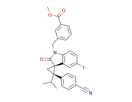 methyl (1RS,2RS)-3-((2-(4-cyanophenyl)-5'-fluoro-2-isopropyl-2'-oxospiro[cyclopropane-1,3'-indoline]-1'-yl)methyl)benzoate
