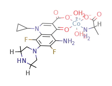 Co(sparfloxacin(1-))(DL-alanine)(H2O)2