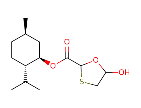 Molecular Structure of 200396-19-6 ((1r,2s,5r)-2-Isopropyl-5-Methylcyclohexyl-5-Hydroxy-1,3oxathiolane-2-Carboxylate)