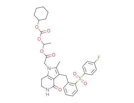 1-{[(Cyclohexyloxy)carbonyl]oxy}ethyl (3-{2-[(4-fluorophenyl)sulfonyl]benzyl}-2-methyl-4-oxo-4,5,6,7-tetrahydro-1H-pyrrolo[3,2-c]pyridin-1-yl)acetate
