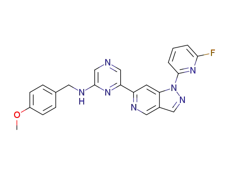 6-[1-(6-fluoro-2-pyridyl)pyrazolo[4,3-c]pyridin-6-yl]-N-[(4-methoxyphenyl)methyl]pyrazin-2-amine