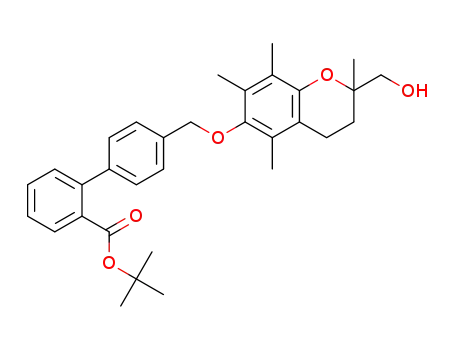 4'-(2-hydroxymethyl-2,5,7,8-tetramethylchroman-6-yloxymethyl)biphenyl-2-carboxylic acid tert-butyl ester