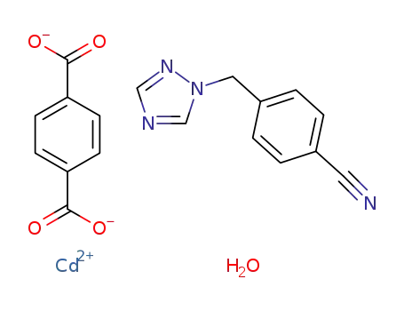 [Cd(4-(1H-1,2,4-triazol-1-ylmethyl)cyanobenzene)(1,4-1,4-benzenedicarboxylic acid-H2)(H2O)]n
