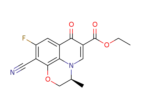 (S)-9-fluoro-10-cyano-3-methyl-2,3-dihydro-7-oxo-7H-pyrido[1,2,3-de]-1,4-benzoxazine-6-carboxylic acid ethyl ester