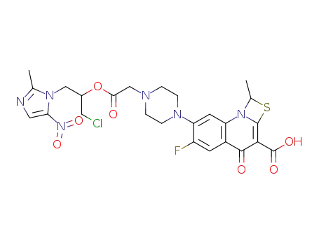 7-{4-[1-chloromethyl-2-(2-methyl-5-nitroimidazol-1-yl)ethoxycarbonylmethyl]piperazin-1-yl}-6-fluoro-1-methyl-4-oxo-4H-2-thia-8b-aza-cyclobuta[a]naphthalene-3-carboxylic acid
