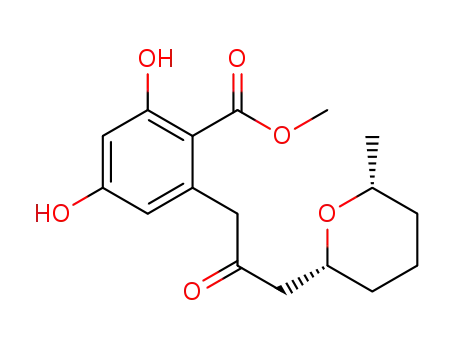 methyl 2,4-dihydroxy-6-(3-((2R,6R)-6-methyltetrahydro-2H-pyran-2-yl)-2-oxopropyl) benzoate