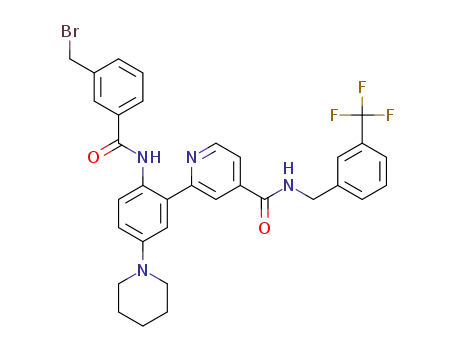 2-(2-(3-(bromomethyl)benzamido)-5-(piperidin-1-yl)phenyl)-N-(3-(trifluoromethyl)benzyl)isonicotinamide