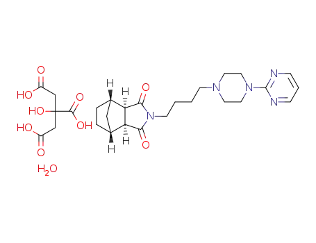 (3aα,4β,7β,7aα)hexahydro-2-[4-[4-(2-pyrimidinyl)-1-piperazinyl]butyl]-4,7-methano-1H-isoindole-1,3(2H)-dione citrate monohydrate
