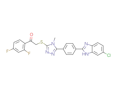2-((5-(4-(6-chloro-1H-benzimidazol-2-yl)phenyl)-4-methyl-4H-1,2,4-triazol-3-yl)thio)-1-(2,4-difluorophenyl)ethan-1-one