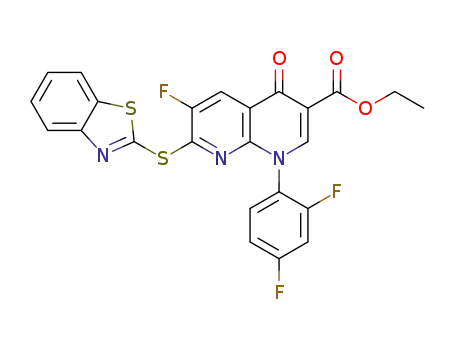 ethyl 7-((benzo[d]thiazol-2-yl)thio)-1-(2,4-difluorophenyl)-6-fluoro-4-oxo-1,4-dihydro-1,8-naphthyridine-3-carboxylate