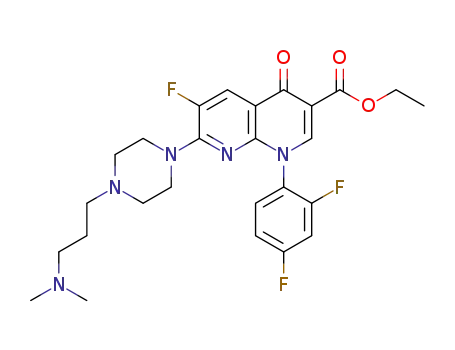 ethyl 1-(2,4-difluorophenyl)-7-(4-(3-(dimethylamino)propyl)piperazin-1-yl)-6-fluoro-4-oxo-1,4-dihydro-1,8-naphthyridine-3-carboxylate