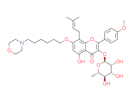 5-hydroxy-2-(4-methoxyphenyl)-8-(3-methylbut-2-en-1-yl)-7-((6-morpholin4-yl)hexyloxy)-3-(((2S,3R,4R,5R,6S)-3,4,5-trihydroxy-6-methyltetrahydro-2H-pyran-2-yl)oxy)-4H-chromene-4-one