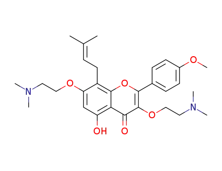 3,7-bis(2-(dimethylamino)ethoxy)-5-hydroxy-2-(4-methoxyphenyl)-8-(3-methylbut-2-en-1-yl)-4H-chromen-4-one