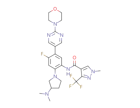 N-[4-fluoro-5-(2-morpholin-4-ylpyrimidin-5-yl)-2-[rac-(3R)-3-(dimethylamino)pyrrolidin-1-yl]phenyl]-1-methyl-3-(trifluoromethyl)pyrazole-4-carboxamide