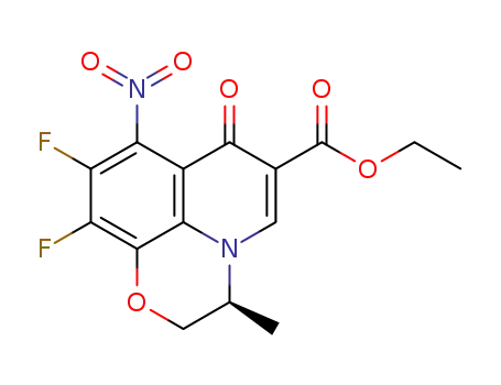 (-)-(S)-3-methyl-9,10-difluoro-2,3-dihydro-8-nitro-7-oxo-7H-pyrido[1,2,3-de]-1,4-benzoxazine-6-carboxylic acid ethyl ester