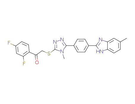 2-(4-(4-methyl-5-(2-(2,4-difluorophenyl)-2-oxoethylthio)-4H-1,2,4-triazol-3-yl)phenyl)-5(6)-methyl-1H-benzimidazole