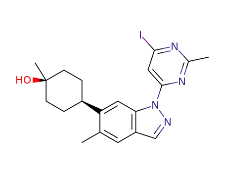 cis-4-(1-(6-iodo-2-methylpyrimidin-4-yl)-5-methyl-1H-indazol-6-yl)-1-methylcyclohexanol