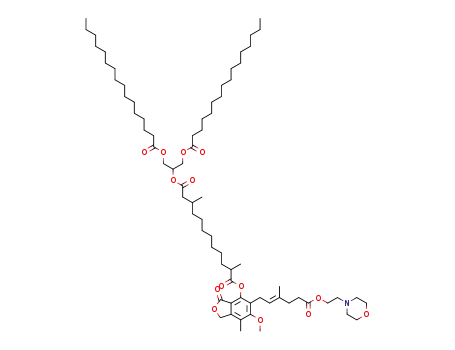 (E)-12-(1,3-bis(palmitoyloxy)propan-2-yl) 1-(6-methoxy-7-methyl-5-(3-methyl-6-(2-morpholinoethoxy)-6-oxohex-2-en-1-yl)-3-oxo-1,3-dihydroisobenzofuran-4-yl) 2,10-dimethyldodecane dioate
