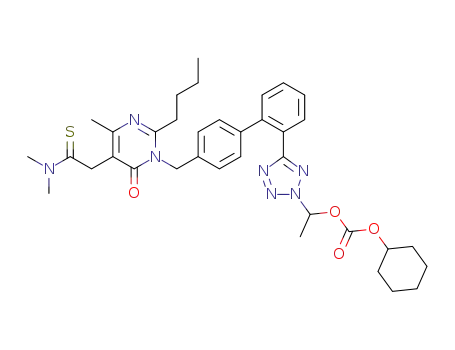 1-(5-(4'-((2-butyl-5-(2-(dimethylamino)-2-thioxoethyl)-4-methyl-6-oxopyrimidin-1(6H)-yl)methyl)-[1,1'-biphenyl]-2-yl)-2H-tetrazol-2-yl)ethyl cyclohexyl carbonate