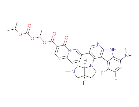 1-isopropoxycarbonyloxyethyl 7-[5,6-difluoro-8-(methylamino)-4-[(3aS,6aS)-5-methyl-2,3,3a,4,6,6a-hexahydropyrrolo[2,3-c]pyrrol-1-yl]-9H-pyrido[2,3-b]indol-3-yl]-4-oxoquinolizine-3-carboxylate