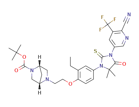 (1S,4S)-tert-butyl 5-(2-(4-(3-(6-cyano-5-(trifluoromethyl)pyridin-3-yl)-5,5-dimethyl-4-oxo-2-thioxoimidazolidin-1-yl)-2-ethylphenoxy)ethyl)-2,5-diazabicyclo[2.2.1]heptane-2-carboxylate