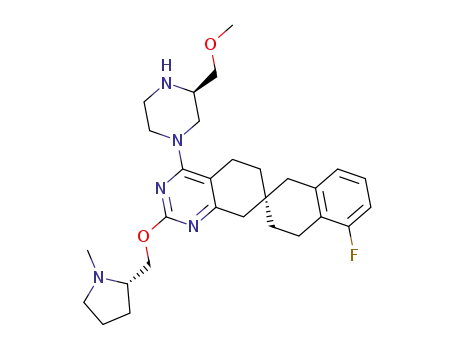(R)-5-fluoro-4’-((R)-3-(methoxymethyl)piperazin-1-yl)-2’-(((R)-1-methylpyrrolidin-2-yl)methoxy)-3,4,5,8’-tetrahydro-1H,6’H-spiro[naphthalene-2,7’-quinazoline]
