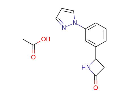 4-(3-(1H-pyrazol-1-yl)phenyl)azetidin-2-one acetate