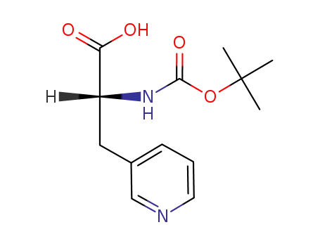 Molecular Structure of 98266-33-2 ((R)-N-Boc-(3-Pyridyl)alanine)