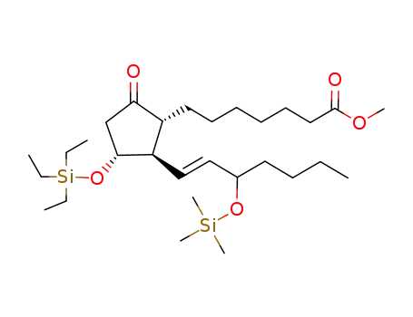7-[(1R,2R,3R)-5-Oxo-3-triethylsilanyloxy-2-((E)-3-trimethylsilanyloxy-hept-1-enyl)-cyclopentyl]-heptanoic acid methyl ester